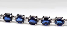 Load image into Gallery viewer, Very Impressive 16.24 Carats Natural Sapphire &amp; Diamond 14K Solid White Gold Bracelet