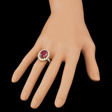 Load image into Gallery viewer, 9.00 Carats Natural Red Ruby and Diamond 14K Yellow Gold Ring