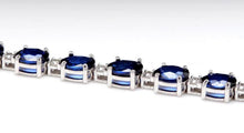 Load image into Gallery viewer, Very Impressive 16.24 Carats Natural Sapphire &amp; Diamond 14K Solid White Gold Bracelet