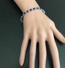 Load image into Gallery viewer, Very Impressive 16.24 Carats Natural Sapphire &amp; Diamond 14K Solid White Gold Bracelet