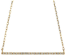 Load image into Gallery viewer, 0.25Ct Stunning 14K Solid Yellow Gold Diamond Bar Necklace