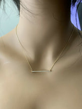 Load image into Gallery viewer, 0.25Ct Stunning 14K Solid Yellow Gold Diamond Bar Necklace