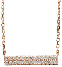Load image into Gallery viewer, 0.35Ct Stunning 14K Solid Rose Gold Diamond Bar Necklace