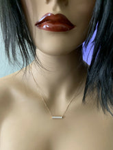 Load image into Gallery viewer, 0.35Ct Stunning 14K Solid Rose Gold Diamond Bar Necklace