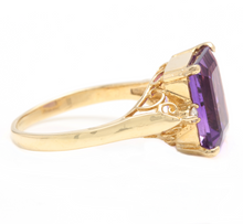 Load image into Gallery viewer, 5.08 Carats Natural Amethyst and Diamond 14k Solid Yellow Gold Ring