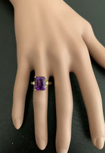 Load image into Gallery viewer, 5.08 Carats Natural Amethyst and Diamond 14k Solid Yellow Gold Ring