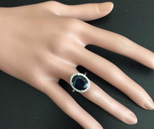 Load image into Gallery viewer, 7.50ct Natural Blue Sapphire and Diamond 14k Solid Yellow Gold Ring