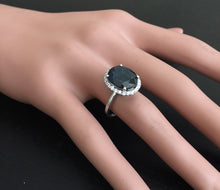 Load image into Gallery viewer, 7.50ct Natural Blue Sapphire and Diamond 14k Solid Yellow Gold Ring