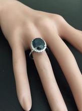 Load image into Gallery viewer, 7.50ct Natural Blue Sapphire and Diamond 14k Solid Yellow Gold Ring