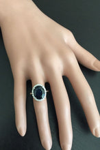 Load image into Gallery viewer, 7.50ct Natural Blue Sapphire and Diamond 14k Solid Yellow Gold Ring