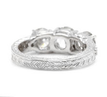 Load image into Gallery viewer, 2.65ct Natural Three Stone Diamond 18k Solid White Gold Ring