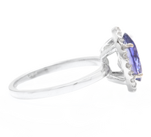 Load image into Gallery viewer, 2.40 Carats Natural Tanzanite and Diamond 14k Solid White Gold Ring