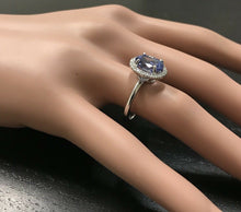 Load image into Gallery viewer, 2.40 Carats Natural Tanzanite and Diamond 14k Solid White Gold Ring