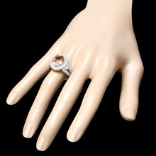 Load image into Gallery viewer, 6.20 Carats Natural Morganite and Diamond 14K Solid White Gold Ring