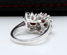 Load image into Gallery viewer, 2.80 Carats Gorgeous Natural Ruby and Diamond 14K Solid White Gold Ring