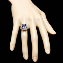 Load image into Gallery viewer, 6.70 Carats Natural Tanzanite and Diamond 14k Solid White Gold Ring