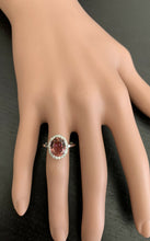 Load image into Gallery viewer, 2.35 Carats Natural Tourmaline and Diamond 14k Solid White Gold Ring