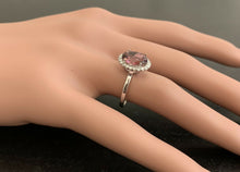 Load image into Gallery viewer, 2.35 Carats Natural Tourmaline and Diamond 14k Solid White Gold Ring