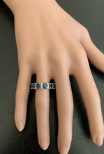 Load image into Gallery viewer, 4.90ct Natural Blue Sapphire &amp; Diamond 14k Solid White Gold Ring