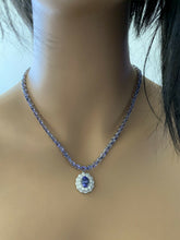 Load image into Gallery viewer, 44.40ct Natural Tanzanite &amp; Diamond 14k Solid White Gold Necklace