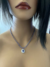 Load image into Gallery viewer, 44.40ct Natural Tanzanite &amp; Diamond 14k Solid White Gold Necklace