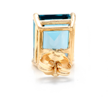 Load image into Gallery viewer, 6.00 Ct Natural London Blue Topaz 14k Solid Yellow Gold Stud Earrings