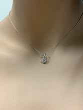 Load image into Gallery viewer, 0.90ct Natural Diamond 14k Solid White Gold Pendant Necklace