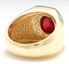 Load image into Gallery viewer, 4.60 Carats Natural Ruby and Diamond 14K Solid Yellow Gold Men's Ring