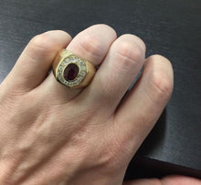 Load image into Gallery viewer, 4.60 Carats Natural Ruby and Diamond 14K Solid Yellow Gold Men's Ring