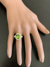Load image into Gallery viewer, 4.35 Carats Natural Peridot and Diamond 14k Solid Yellow Gold Ring