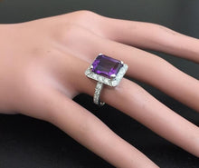 Load image into Gallery viewer, 6.05 Carats Impressive Natural Amethyst and Diamond 14K White Gold Ring