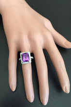 Load image into Gallery viewer, 6.05 Carats Impressive Natural Amethyst and Diamond 14K White Gold Ring