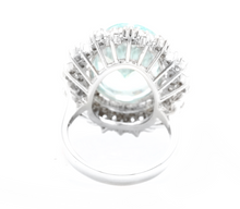 Load image into Gallery viewer, 11.60ct Natural Aquamarine and Diamond 14k Solid White Gold Ring