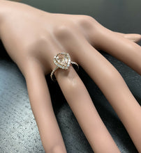 Load image into Gallery viewer, 3.70 Carats Natural Morganite and Diamond 18k Solid Rose Gold Ring