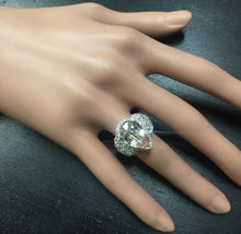 Load image into Gallery viewer, 9.00 Carats Natural Morganite and Diamond 18k Solid White Gold Ring