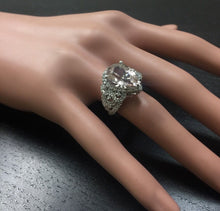Load image into Gallery viewer, 9.00 Carats Natural Morganite and Diamond 18k Solid White Gold Ring