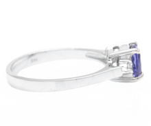 Load image into Gallery viewer, Natural Tanzanite and Diamond 14k Solid White Gold Ring