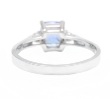 Load image into Gallery viewer, Natural Tanzanite and Diamond 14k Solid White Gold Ring