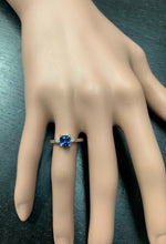 Load image into Gallery viewer, Natural Tanzanite and Diamond 14k Solid White Gold Ring