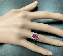 Load image into Gallery viewer, 2.45 Carats Natural Pink Topaz and Diamond 14k Solid White Gold Ring