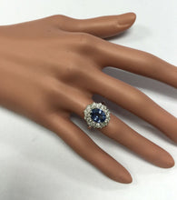 Load image into Gallery viewer, 5.30 Carats Natural Tanzanite and Diamond 14k Solid White Gold Ring