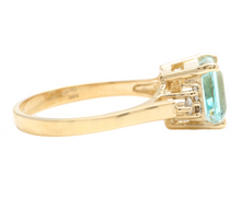 Load image into Gallery viewer, 2.75 Carats Natural Aquamarine and Diamond 14k Solid Yellow Gold Ring