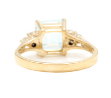Load image into Gallery viewer, 2.75 Carats Natural Aquamarine and Diamond 14k Solid Yellow Gold Ring
