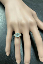 Load image into Gallery viewer, 2.75 Carats Natural Aquamarine and Diamond 14k Solid Yellow Gold Ring