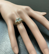 Load image into Gallery viewer, 2.75 Carats Natural Aquamarine and Diamond 14k Solid Yellow Gold Ring