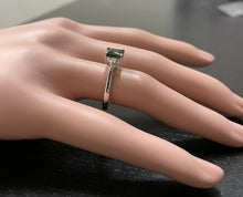 Load image into Gallery viewer, 1.25 Carats Natural Green Tourmaline and Diamond 14k Solid White Gold Ring