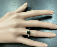 Load image into Gallery viewer, 1.25 Carats Natural Green Tourmaline and Diamond 14k Solid White Gold Ring