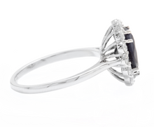 Load image into Gallery viewer, 3.60 Carats Natural Sapphire and Diamond 14k Solid White Gold Ring