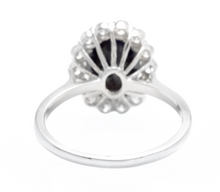 Load image into Gallery viewer, 3.60 Carats Natural Sapphire and Diamond 14k Solid White Gold Ring