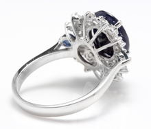 Load image into Gallery viewer, 5.50ct Natural Blue Sapphire &amp; Diamond 14k Solid White Gold Ring